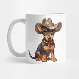 Cowboy Doberman Pinscher Dog Mug